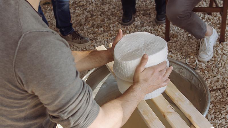 The making of a pecorino sardo form